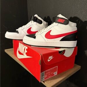 Nike Kids' White and Red Sneakers